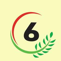 Circle leaf number logo vector
