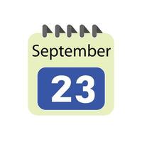 September 23 daily Calendar Icon vector