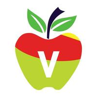 manzana letra logo diseño modelo vector imagen