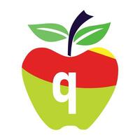 Apple letter q logo design template vector image