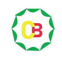 leaf letter CB number logo vector