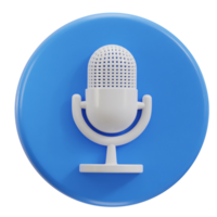 3d Podcast microphone icône png
