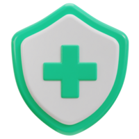 Shield with medical cross health icon png