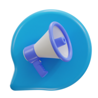 3d megaphone with chatting bubble icon png