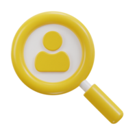 3d Magnifying glass seo icon png