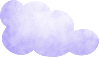 Purple watercolor cloud png