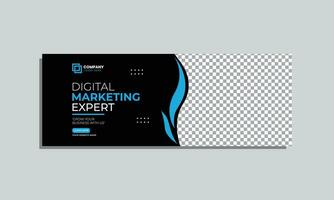 vector digital marketing social media cover banner design. editable social media cover banner template.