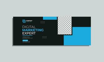 vector digital marketing social media cover banner design. editable social media cover banner template.