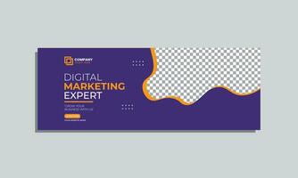 digital marketing agency social media cover banner design. corporate business creative social media cover banner post template vector