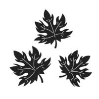 Autumnal maple leaves black and white 2D cartoon object. Cozy autumn season. October fall foliage isolated vector outline item. Thanksgiving harvest festival monochromatic flat spot illustration