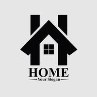 único hogar real inmuebles logo diseño Servicio vector