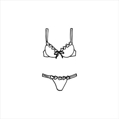 Doodle illustration of bras, Hand-drawn women's lingerie design