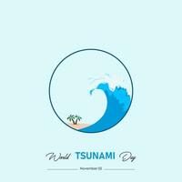 mundo tsunami día es aumento conciencia cada año en noviembre 5 5 vector