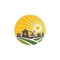 agricultura granja icono logo vector