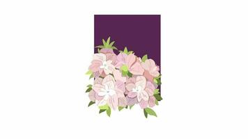 desenho animado peônia flor floral animação video
