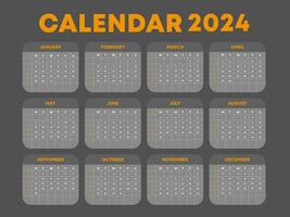 editable calendario modelo para 2024 vector