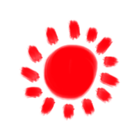 vermelho Sol rabisco png