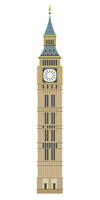 Big Ben Tower architecture isolated on white background London vector