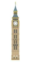 Big Ben Tower architecture isolated on white background London vector