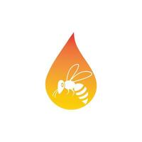 honey bee drop Template vector icon illustration