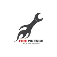 fire wrench vector illustration and icon of automotive repair