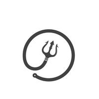Ilustración de icono de vector de plantilla de logotipo de tridente