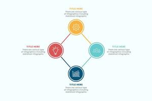 Presentation Business Circle Infographic Template With 4 Step Elements Vector Illustration