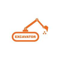 excavator icon logo vector design