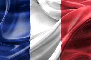 bandera de francia - bandera de tela que agita realista foto