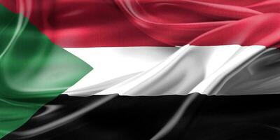 3D-Illustration of a Sudan flag - realistic waving fabric flag photo