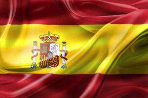 Spain flag - realistic waving fabric flag photo