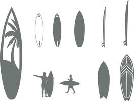 Surfboard vector set, Surfboard silhouettes,  Surfboard vector illustration