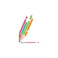 pencil vector illustration icon and logo of education