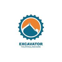 excavador icono logo vector diseño