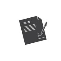 signature contract document with pen  vector illustration design