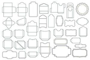 Junk journal card template, dieline and structure, bundle. vector