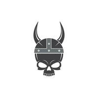 spartan helmet with skull and vector icon illustration