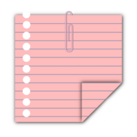 roze Notitie papier klem Notitie papier met transparant achtergrond. png