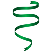 Curly Green ribbon with transparent background. png