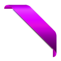 Corner purple ribbon or banner with transparent background. png
