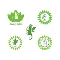 beauty face woman with leaves vector icon illustration