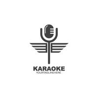 micrófono icono logo de karaoke y musical vector ilustración diseño