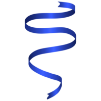 Curly Blue ribbon with transparent background. png
