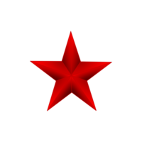 Red Five Pointed Star, Star Clipart, image with transparent background.3d golden star png