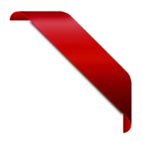 Corner red ribbon or banner with transparent background. png