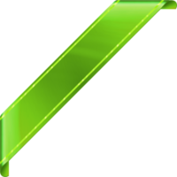 Corner green and gold ribbon or banner with transparent background. png