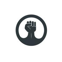 Hand up clenched vector icon illustration design