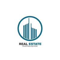 real estate modern city building vector template