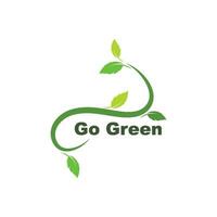 green leaf ecology nature element vector icon of go green