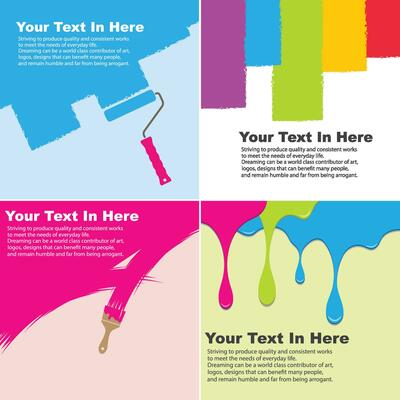 vector roller paint vector for text banner  design